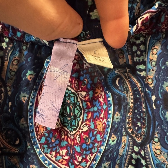 Paisley Print Blue Skirt - Picture 4 of 4